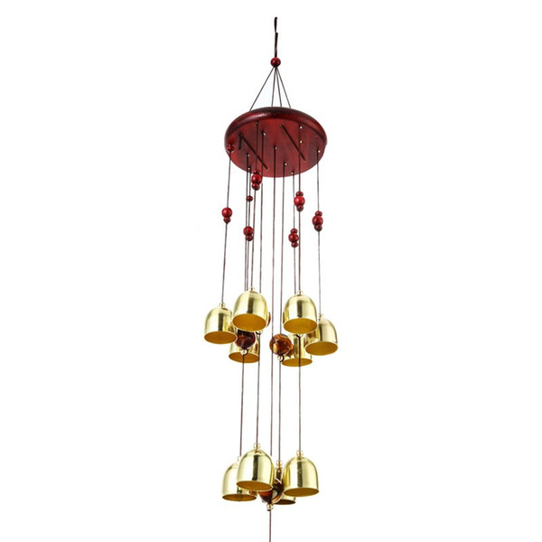 Windchimes 10 Bells Pentagon Pavilion Money Drawing Yard Garden Outdoor Living Feng Shui Wind Chimes For a Gift Home Decor