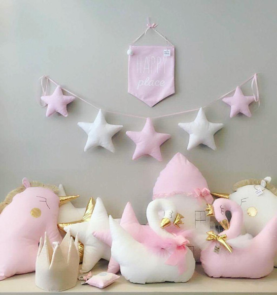 Handmade Nursery Star Garlands Christmas Kids Room Wall Decorations New Nordic Baby Room Photography Props Best Gifts 13colors