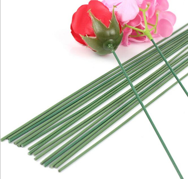 100pcs Flower Garland Green Wire rod wrapped rod Paper rattan materials special soft wire For handmade DIY Material