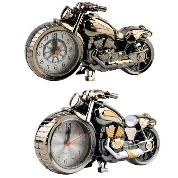 New Creative Birthday Gift Motorcycle Pattern Retro Alarm Clock Home Desk Decoration clock Crafts Classic Plastic