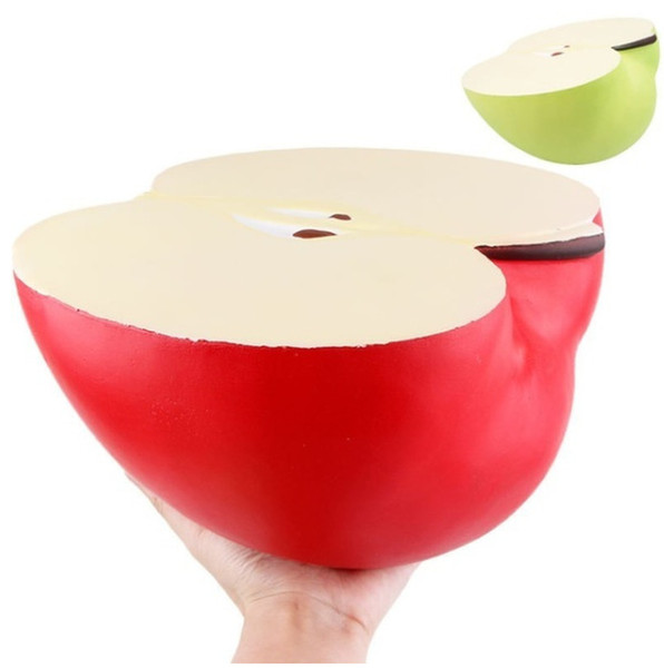 rare kawaii jumbo red green apple 25CM squishy pu toy slow rising 10CM*5CM*4CM. jumbo cake soft kids gift wholesale FREE SHIPPING.