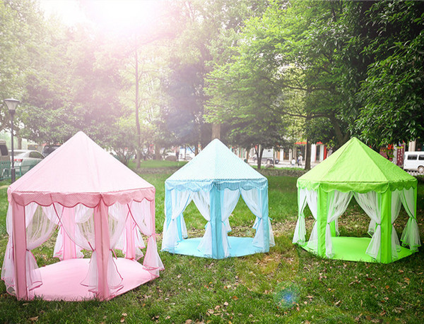 Hot sale mini playing tent Princess castle style for Children play games in 3 colors out door sports camping