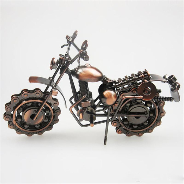 Metal Crafts Motorcycle Model Handmade Wrought Iron Motorcycle Model Metal Handicraft Artware Craft Collection Home Table Decoration