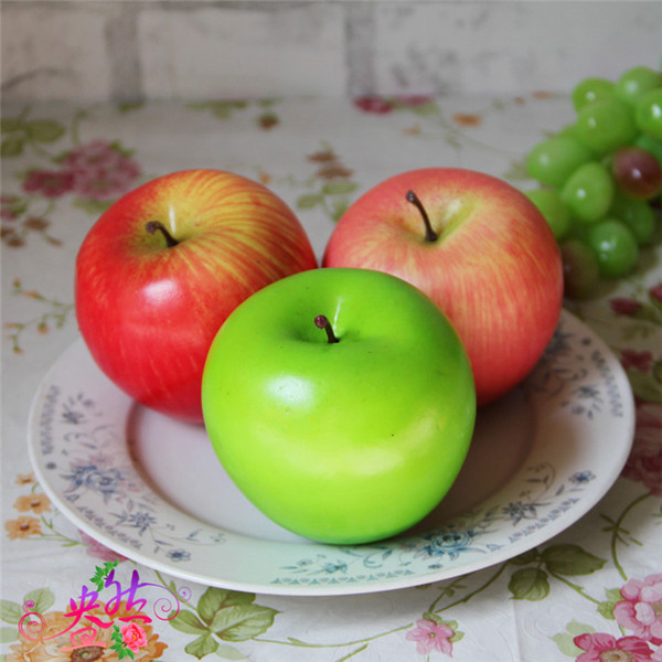 8.5cm Large Green Apple Artificial Apple Fruits Simulation Red Apple home decor wedding party Decoration New