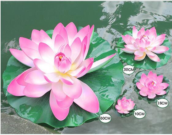 Different Sizes EVA Artificial Lotus Flower Water Pool Fish Tank Decor Plants Craft Supplies for Wedding Party Home Decoration