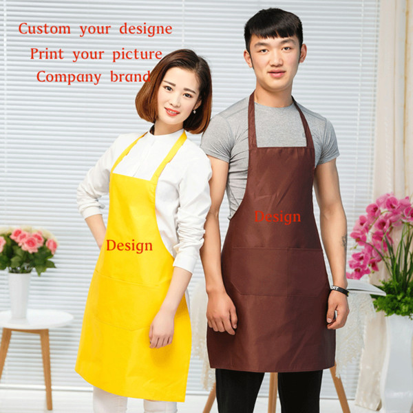 Pure color blank aprons advertisement apron can customized design printed company name waterproof aprons promotional gifts wholesale