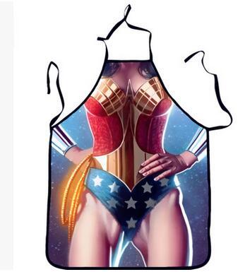 Hot Sale Superwoman Digital Printing Apron women Anime Cartoon Character Series Kitchen Apron 3D Print Aprons