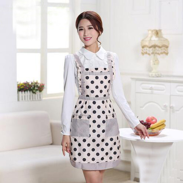 Lady's Retro Style Flower Pattern With Pocket Cotton Kitchen Cooking Lattice Apron Cooking Craft UK Baking Home Cleaning Tool Accessories