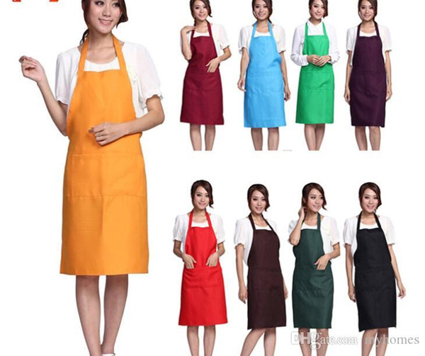 Wholesale Women Plain Apron Chefs Butchers Kitchen Craft Gift Home Kitchen Cooking Craft Baking Cleaning Tool Accessories