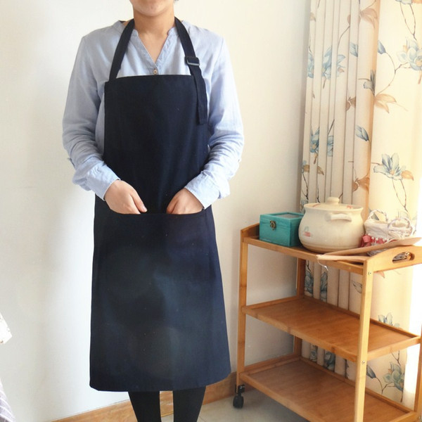 2018 70*80cm Newest High Quality 2 Colors Plain Apron+Pocket For Chefs Butcher Kitchen Cooking Craft Baking