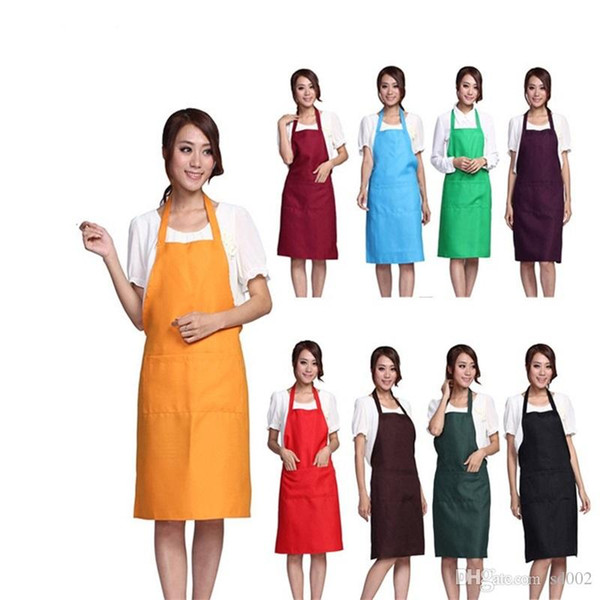 Solid Color Apron For Kitchen Clean Accessory Household Adult Cooking Baking Aprons DIY Printing Practical Tools Polyester Fiber 4 5jf ZZ