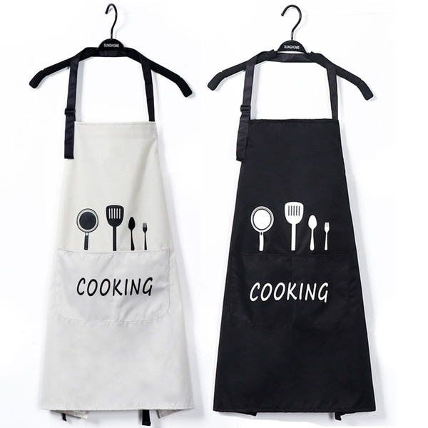 Waterproof Polyester Apron Woman Adult Bibs Home Cooking Baking Coffee Shop Cleaning Aprons Kitchen Accessory Accept Customization