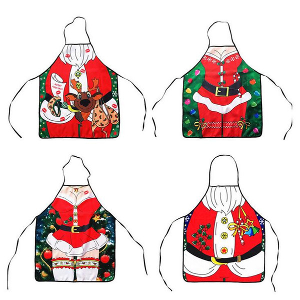 5 Style Christmas decoration apron cooking aprons santa claus deer cool aprons home kitchen tool festive party supplies free ship