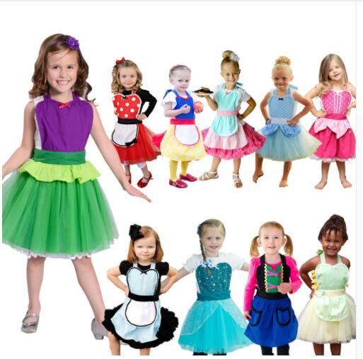 Girl Kids Apron Dress Cosplay Princess Fancy Dresses Costume For Toddlers Girls Costume Tutu apron KKA6858