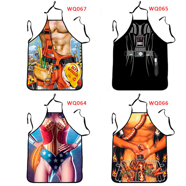 Funny Apron Barbecue Novelty Apron BBQ Barbeque Aprons Supergirl Barbecue Men Darth Vader Dark Warrior Maintenance Worker Printing Aprons