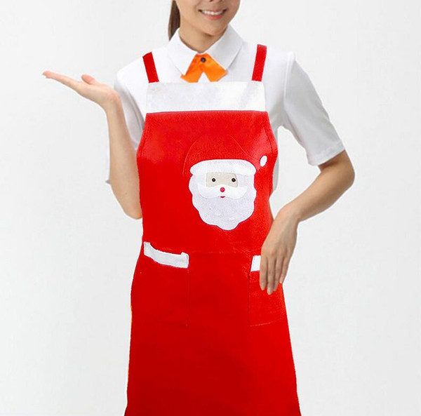 Christmas Apron Christmas Gifts Santa Claus Printed Aprons with Pocket Pinafore for Cooking Baking BBQ Kitchen Tool Hot Sale