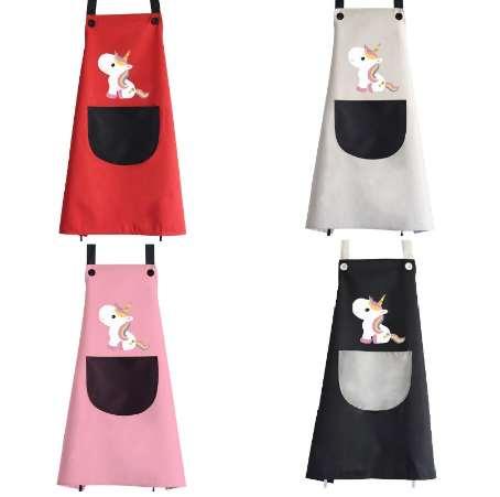 Unicorn Aprons Big Size Cartoon Waterproof Kitchen Apron Party Baking Cooking Aprons Sleeveless Pocket Adult Bbq Bib Apron