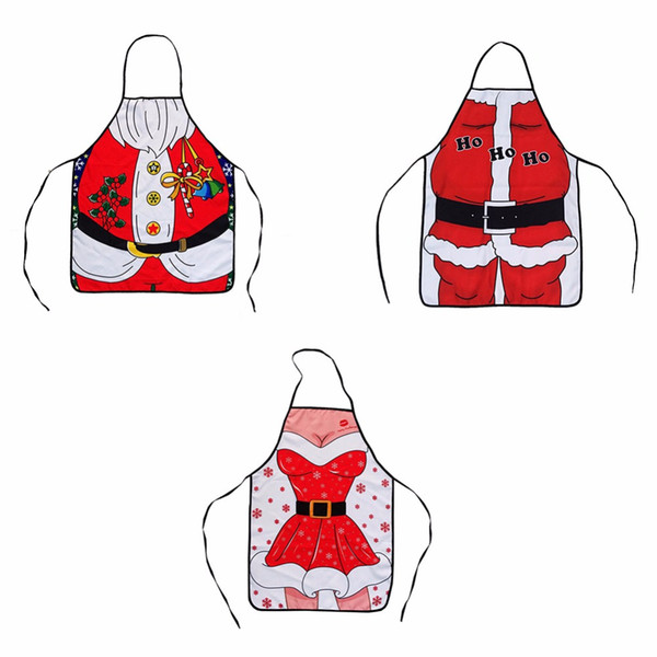 1 PC Kitchen Apron Santa Claus Whimsy Novelty Gift for Christmas New Year Party