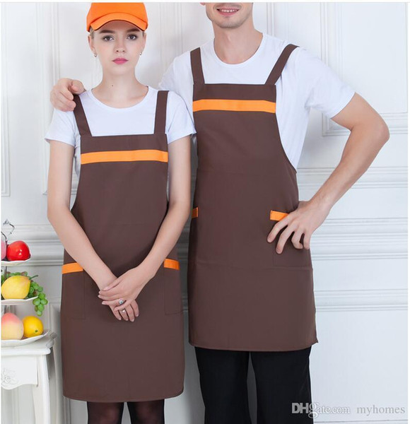 Solid Color Apron Kitchen Clean Accessory For Multi Function Household Adult Cooking Baking Aprons Home FREE SHIPPING