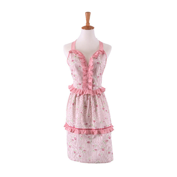 Princess Dress Apron Kitchen Cooking Funny Girl Apron Avental de Cozinha Divertido Tablier Cuisine Pinafore Long Pink Aprons