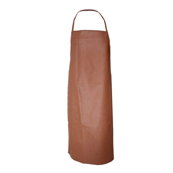 Waterproof Apron - PU Bib Apron - Kitchen PU Leather Brown