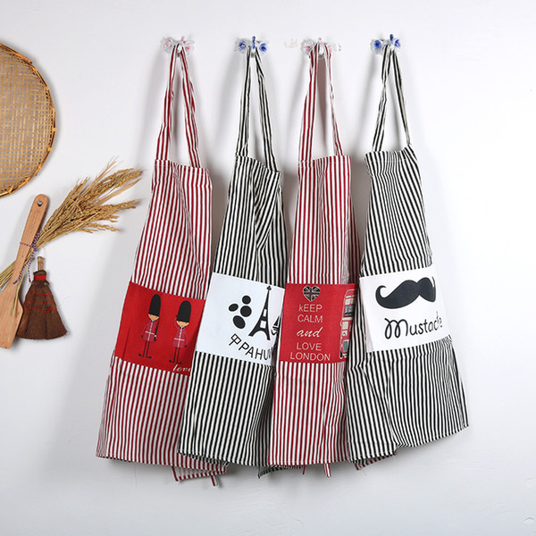 Fashion Cotton Kitchen Apron Women Chef Cooking Apron Cleaning with Pocket Restaurant Working BBQ Used Waiter Adult Cook