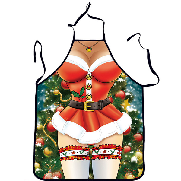 Christmas Funny Cooking Kitchen Apron Sexy Dinner Party Baking Apron For Woman Man BBQ Party Cartoon Apron Free DHL 912