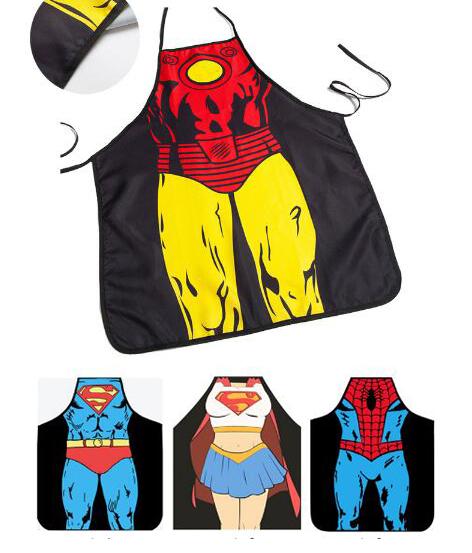 wholesale Apron superman Top apron women sex Lovely Character Series Kitchen Apron Funny Personality Cooking Apron