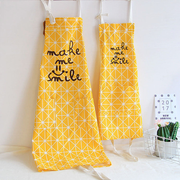 cotton women aprons creative printed funny kitchen apron with pocket hand towel hot household cleaning accessories cooking apron