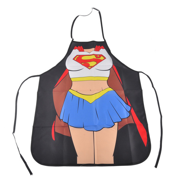 Funny sexy Apron superhero 3D Printed cute waist waterproof chef BBQ Kitchen Cooking women men Aprons