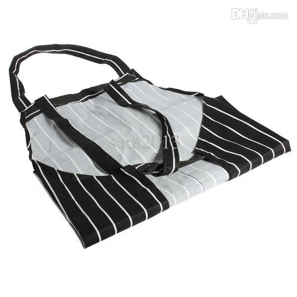 Adult Black Stripe Bib Apron with Pocket Chef Waiter Kitchen Cook New Tool chef uniform clothing cooks kitchen work apron