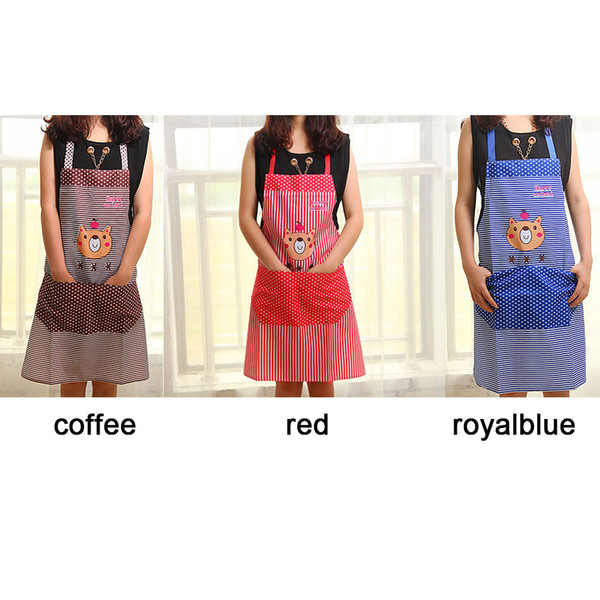 Kitchen Accessories Apron Kit Bib Apron Cartoon Bear Long Sleeve Cuff Waterproof Aprons Gowns Suits For Women And Men One Size BH138