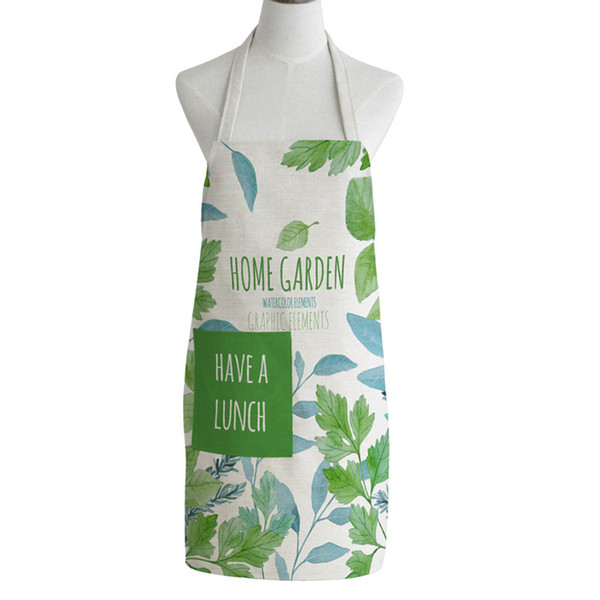 Fresh Nordic plants couple sleeveless fabric home kitchen baking apron men and women waist chef aprons