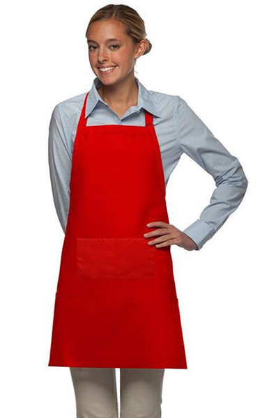 2016 Advertised High Quality Plain Apron with Front Pocket Bib Kitchen Cooking Craft Baking Art for Adult