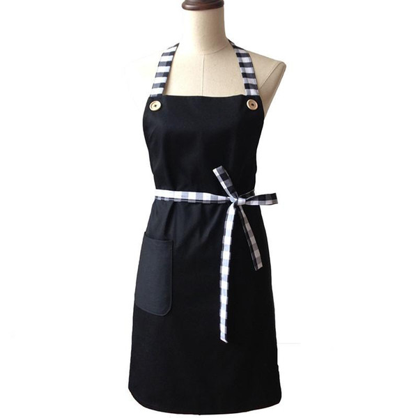 -BBQ Cotton Working Apron Black Hairdresser Hair Cutting Coffee Salon Avental de Cozinha Divertido Tablier Cuisine Pinafore Apron