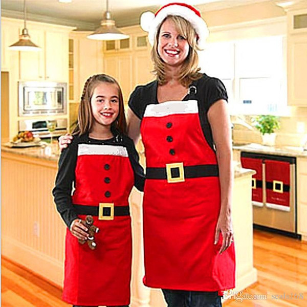 New Christmas Apron Decoration Adult Fabric Kitchen Cooking Supplies For Christmas Dinner Santa Party Cartoon Apron Decoration HH7-1885