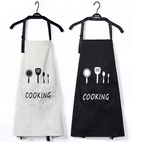 Multi Color Fashion Apron Solid Color Big Pocket Family Cook Cooking Home Baking Cleaning Tools Bib Baking Art Apron