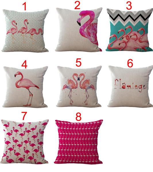 Birds Flamingo Throw Pillow Cases Cushion Cover Pillowcase Home Sofa Square Pillow Case Pillowslip Textiles Christmas Gift