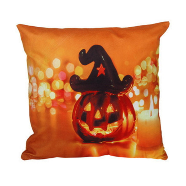 Pumpkin Halloween Square Cushion Cover Bat Hotel Supply Sofa Decoration Pillowcase Decorative Home Decor Throw Pillow Case Gift Bedroom