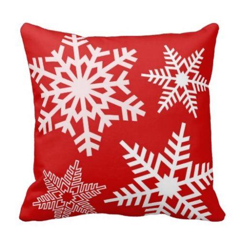 White Snowflake Christmas Cushion Covers Red Decorative Christmas Throw Pillow Case Christmas Decoration 18