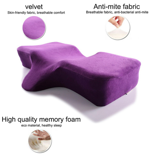 High quality memory foam eyelash extension pillow ergonomic curve improve sleeping pillows perfect concave headrest neck support