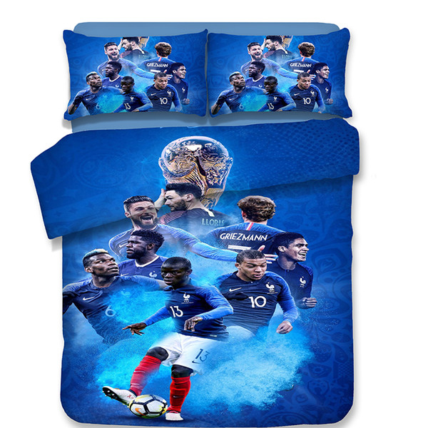 Country World Cup Football Pattern Bedding Set Of Quilt Cover & Pillowcase Twin Full Queen King Size