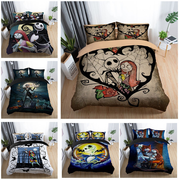 Nightmare Before Christmas Design Bedding Set 2PC/3PC Duvet Cover Set Of Quilt Cover & Pillowcase Twin Full Queen King Size