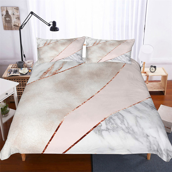 3D Marble Veins Design Bedding Set 2PC/3PC Duvet Cover Set Of Quilt Cover & Pillowcase Twin Full Queen King Size