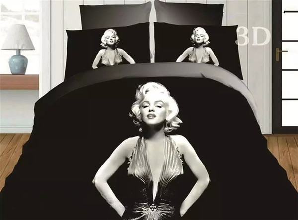 3D Marilyn Monroe Duvet Cover Set 4PC Quilt Cover Bed Sheet Pillowcase FullQueen Very sell like hot cakes style!