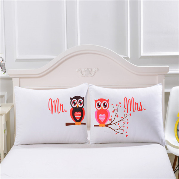 His Her King Queen Pillowcase Mr Right Mrs Right Pillow Cases Fancy Design Pillow Covers For Lovers Couples Valentine Wedding Gift