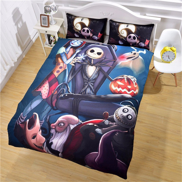 New 3D Nightmare Before Christmas Bedding Set Of 3PC Duvet Cover Set Quilt Cover With Pillowcase Twin Full Queen King Size 4 Designs