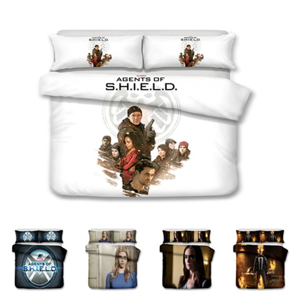 Agents of Shield Design Bedding Set 2PC/3PC Cosmetics Duvet Cover Set Of Quilt Cover & Pillowcase Twin Full Queen King Size