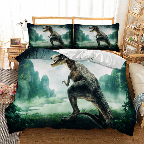 3D Dinosaur Design Bedding Set 2PC/3PC Duvet Cover Set Of Quilt Cover & Pillowcase Twin Full Queen King Size