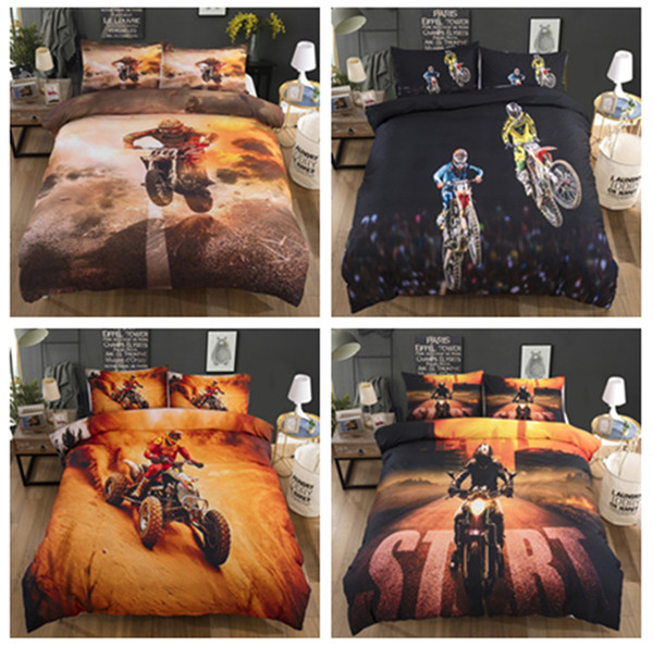 Racing Motorcycle Design Bedding Set 2PC/3PC Duvet Cover Set Of Quilt Cover & Pillowcase Twin Full Queen King Size